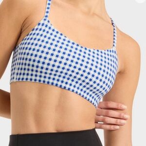 NWT! All in motion Blue Gingham sports bra